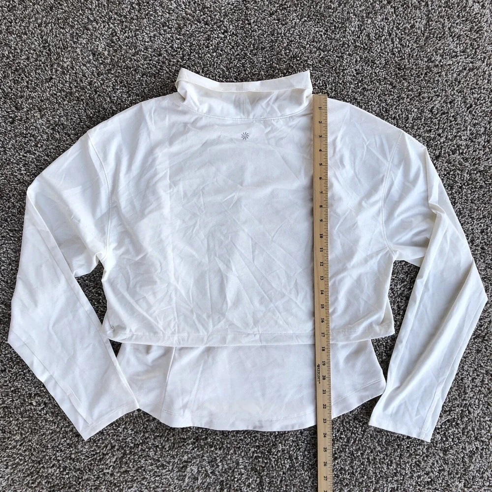 Athleta Whistler Hybrid Top Womens L White Layered Fleece Lined Performance $129 - Picture 9 of 12